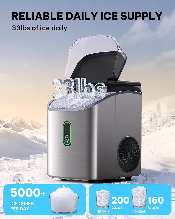 Silonn Nugget Ice Maker Countertop, Pebble Ice Maker - Image 2