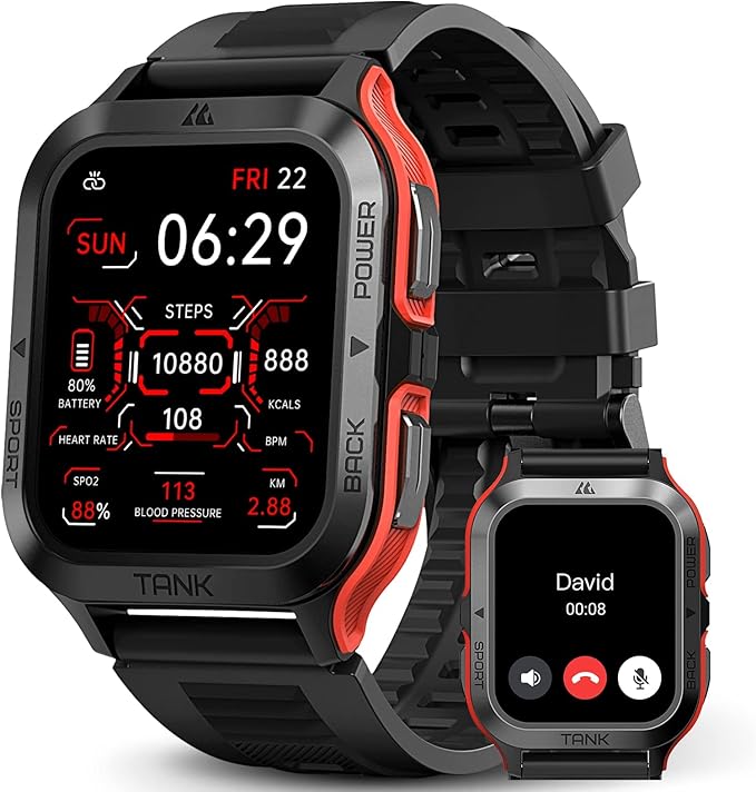 AMAZTIM Smart Watch, 60 Days Extra-Long Battery, 50M Waterproof, Rugged by AMAZTIM