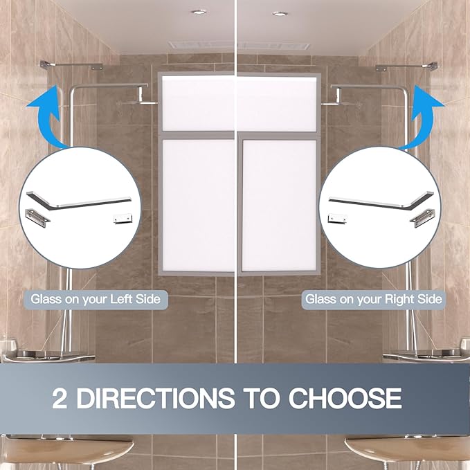Shower Glass Support Bar, Both Sides Available, Frameless Bathroom Glass Clamp - Image 2
