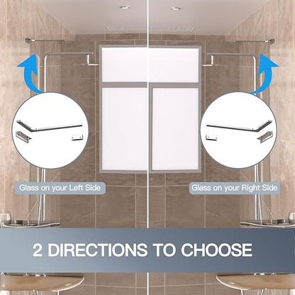 Shower Glass Support Bar, Both Sides Available, Frameless Bathroom Glass Clamp - Image 2