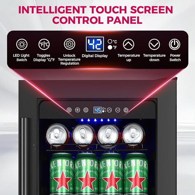 15 Inch Beverage Cooler Refrigerator, Freestanding or Built-In Mini Drinks - Image 2