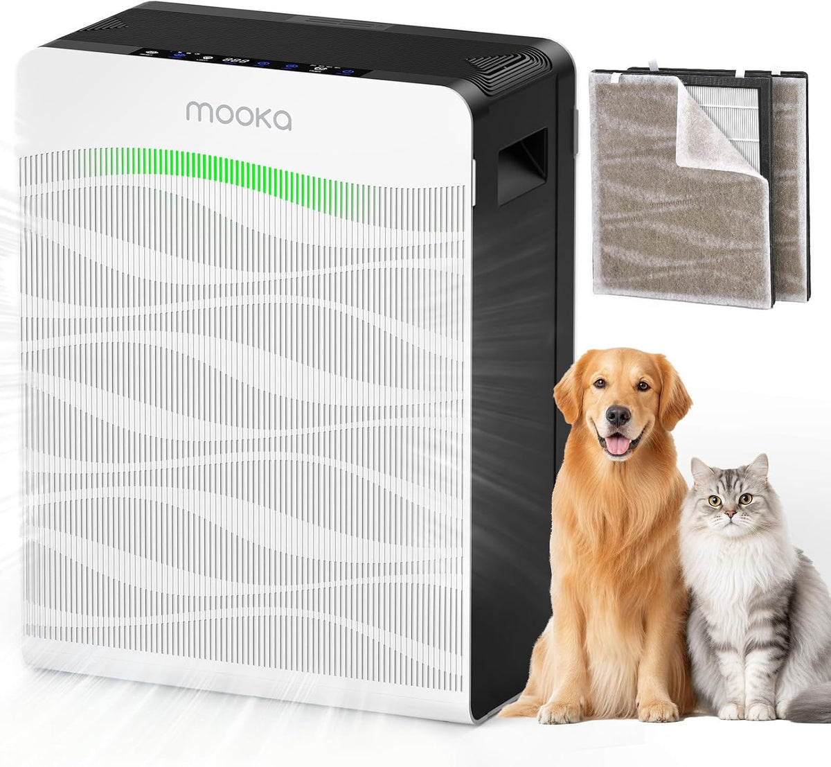 mooka air purifier for home pet large room, main product view