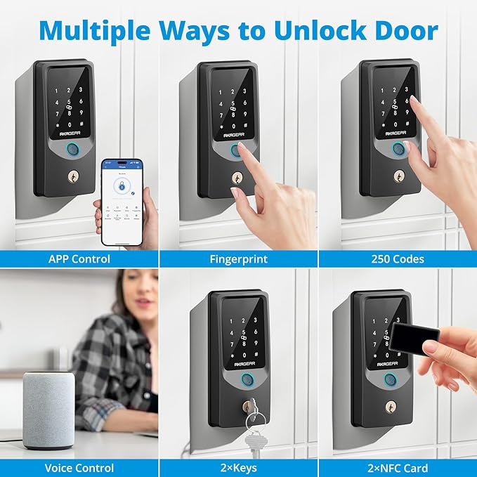 AkaGear T02 Fingerprint Keyless Entry Door Lock - Image 3