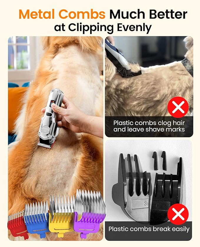 oneisall Professional Dog Grooming Clippers: Cordless Rechargeable Thick Hair - Image 3