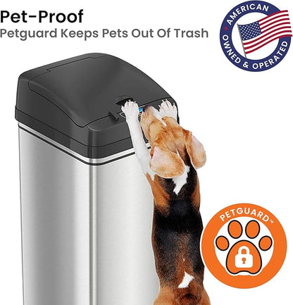 iTouchless 50 Liter / 13 Gallon Sensor 2.0 Dog-Proof Kitchen Trash Can - Image 2