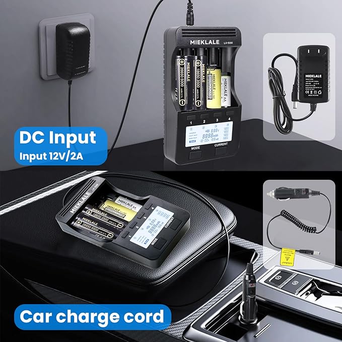 18650 Battery Charger, MIEKLALE 4 Bay Battery Charger - Image 5