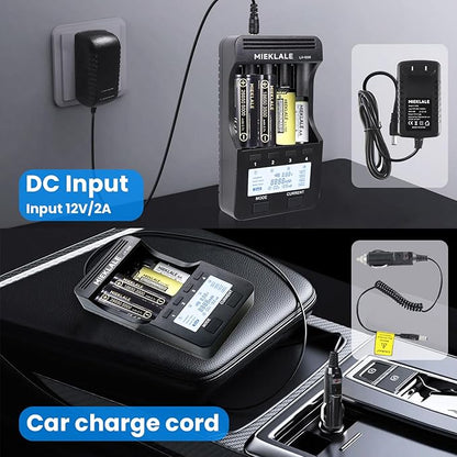 18650 Battery Charger, MIEKLALE 4 Bay Battery Charger - Image 5