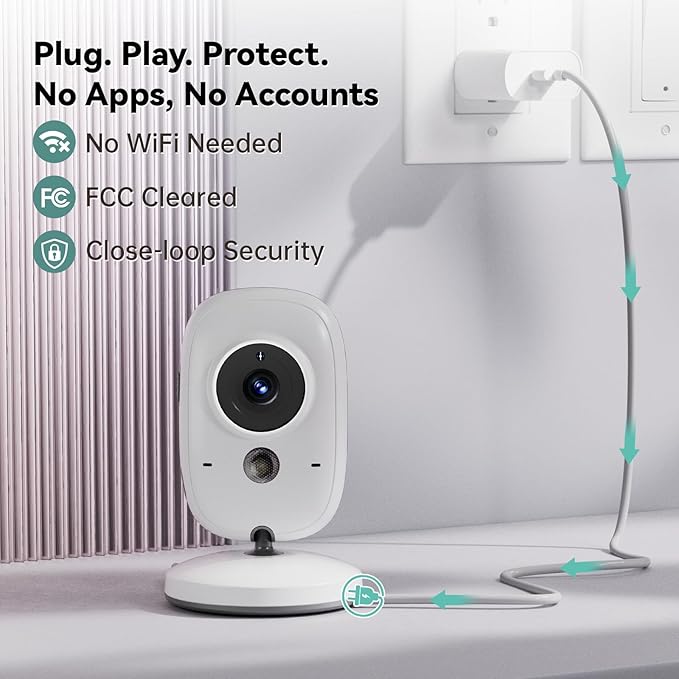 No WiFi Baby Monitor with Camera and Audio, Lag-Free Connection, Plug & Play - Image 8