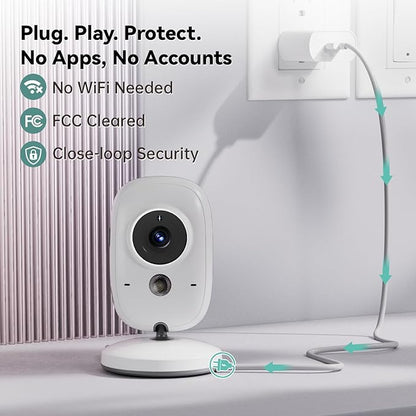 No WiFi Baby Monitor with Camera and Audio, Lag-Free Connection, Plug & Play - Image 8