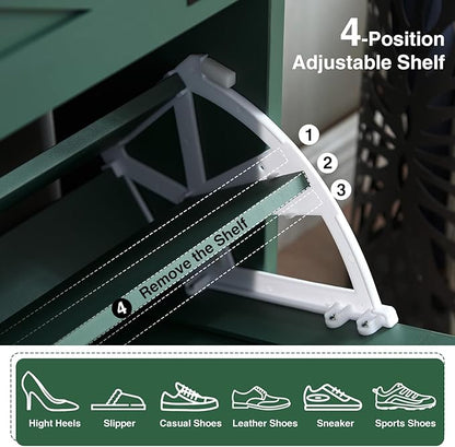 Shoe Storage Cabinet, Farmhouse Shoe Organizer - Image 4