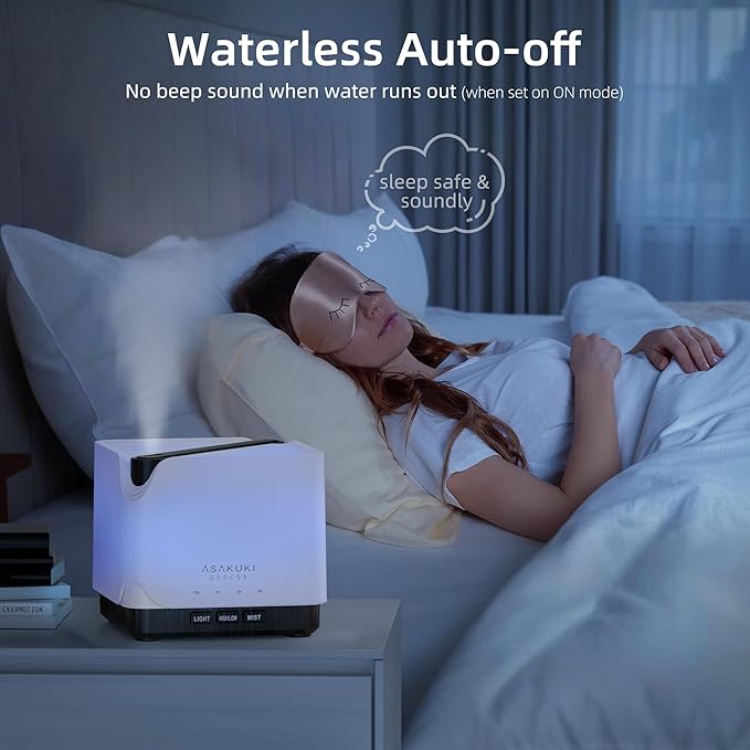 ASAKUKI Essential Oil Diffuser, Auto-Off Safety Switch, and 7 LED Light Colors - Image 4