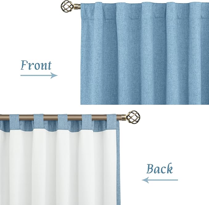 LAMIT Blue 100% Blackout Window Curtains - Image 8