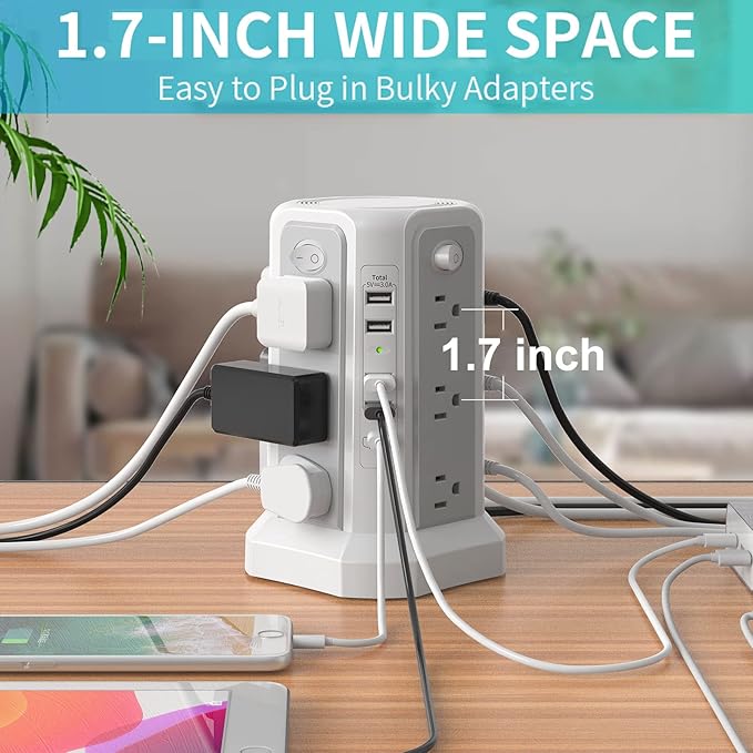 Surge Protector Power Strip Tower - Image 4