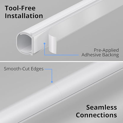 ZhiYo 85in Cord Hider for One Wire, Self-Adhesive Cord Covers for Wires on Wall - Image 3