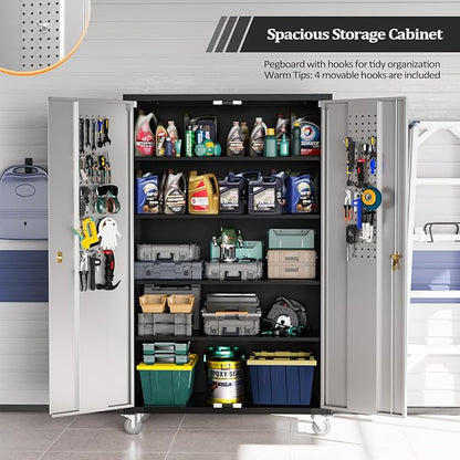 VINGLI Upgraded Wide & Deep Garage Storage Cabinet, Metal Storage Cabinet - Image 3