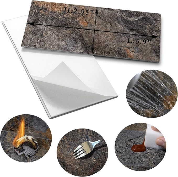 AULIGET Rustic Slate Peel and Stick Backsplash Wall Tile - Image 5
