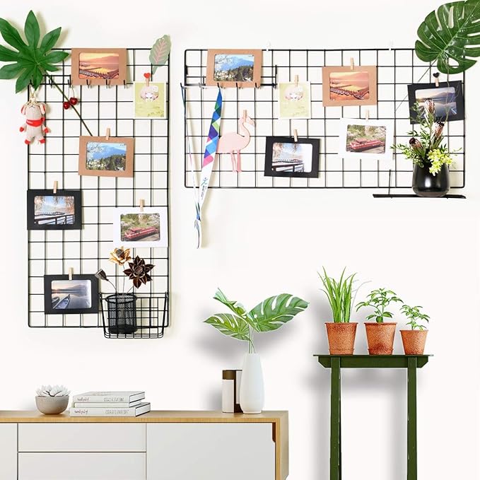 Wall Photo Grid Shelf, Wall Hanging Ins Art Display Grid Panel - Image 5