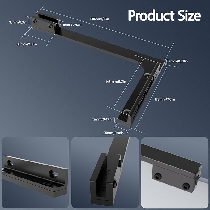 Shower Glass Support Bar, Both Sides Available, Frameless Bathroom Glass Clamp - Image 6