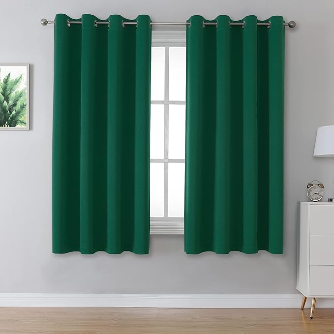 DUALIFE Emerald Green Blackout Curtains by DUALIFE