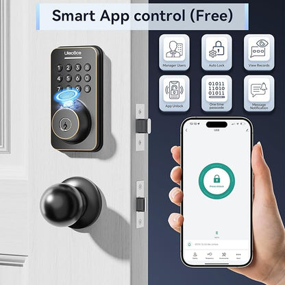 Ulecoce Fingerprint Keypad Deadbolt - Image 3