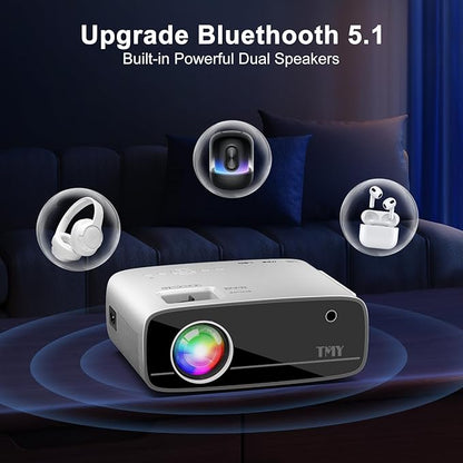 TMY Projector with WiFi and Bluetooth, Native 1080P Mini Projector, Portable - Image 4