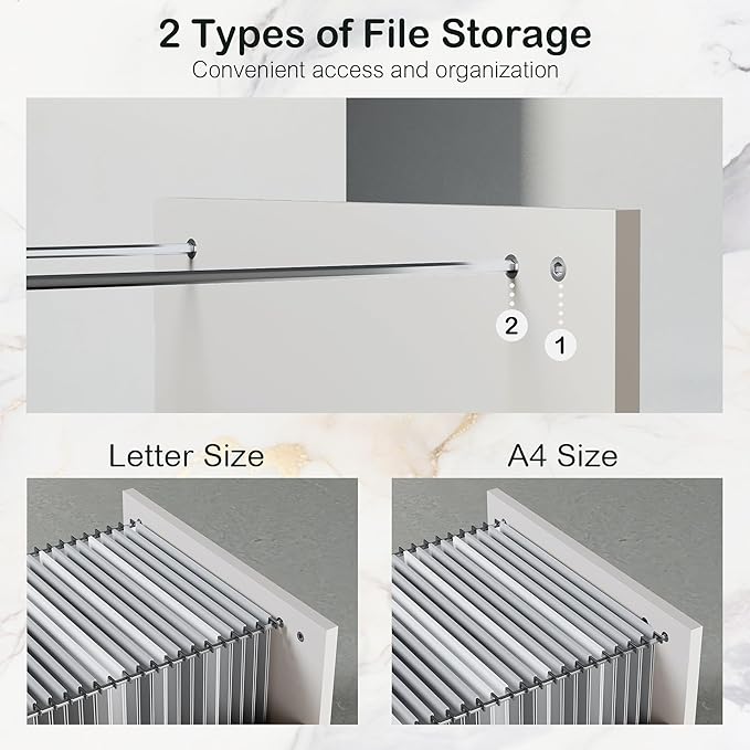 4 Drawer File Cabinet, Wood Filing Cabinet - Image 4