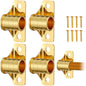 4 Pcs Outside Mount Curtain Rod Bracket 3/8" Brass Bracket Set for 3/8" Rodding (Gold)