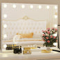 Hollywood Vanity Mirror with Lights, 15 Light Bulbs，3 Color Lights，Make Up Lighted Mirror, Aluminum Metal Frame,USB Charging Port（23" x 18"）