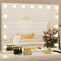 Hollywood Vanity Mirror with Lights, 15 Light Bulbs，3 Color Lights，Make Up Lighted Mirror, Aluminum Metal Frame,USB Charging Port（23" x 18"）