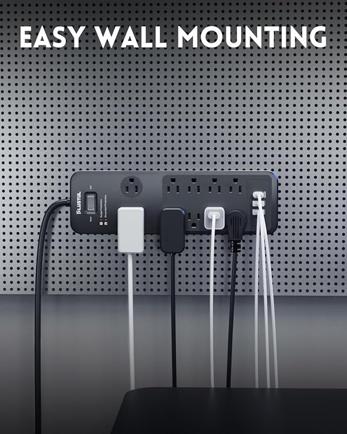 Surge Protector Power Strip 25FT, PLUGTUL Surge Protector - Image 7