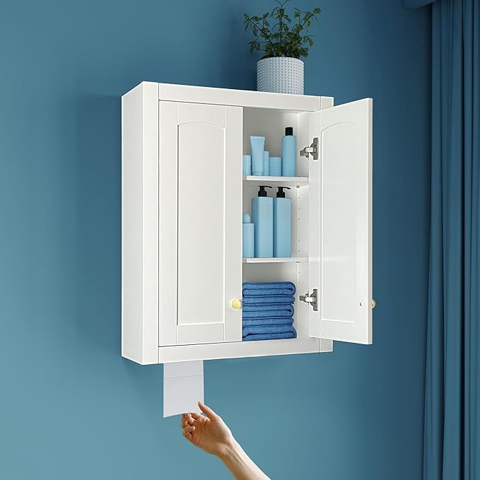 Wall Mount Cabinets Bathroom Wall Cabinet Buffering Hinge, Can Hold Toilet by VIMYFAMY