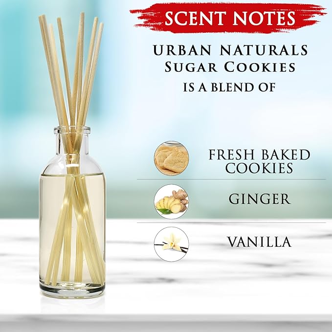 Urban Naturals Sugar Cookies Reed Diffuser Oil Set | Freshly-Baked, Buttery - Image 7