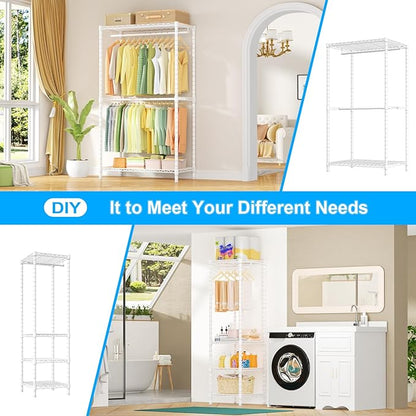 Ulif E10 Clothes Rack（With Stretchable Hanger Rod）Freestanding Clothing Racks - Image 6
