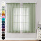 Chyhomenyc Sage Green Sheer Curtains 63 Inch Length 2 Panels, Light Filtering Airy Breathable Rod Pocket Voile Window Drapes for Bedroom Living Room, Each 42x63 Inch，Set of 2