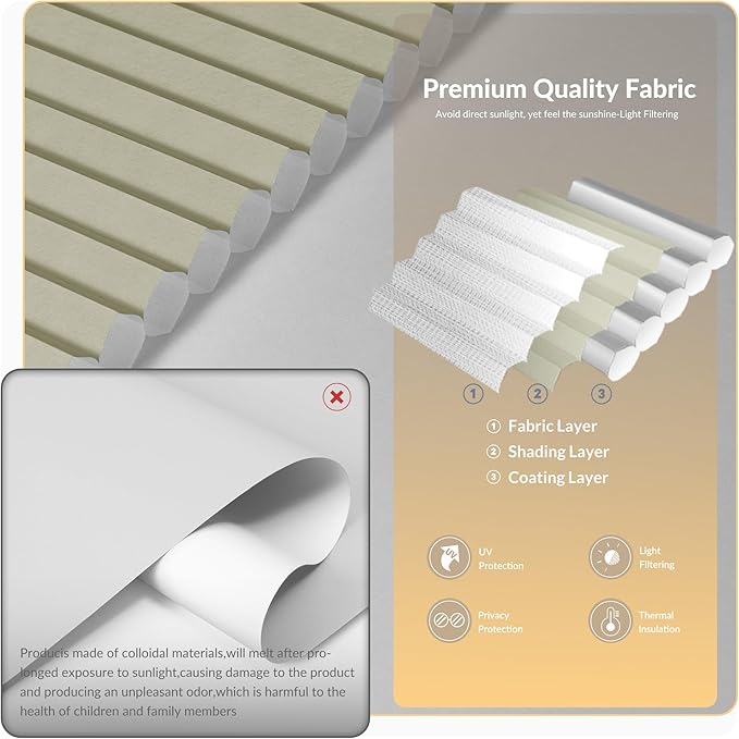 Boolegon No Drill Motorized Cellular Blinds - Image 5