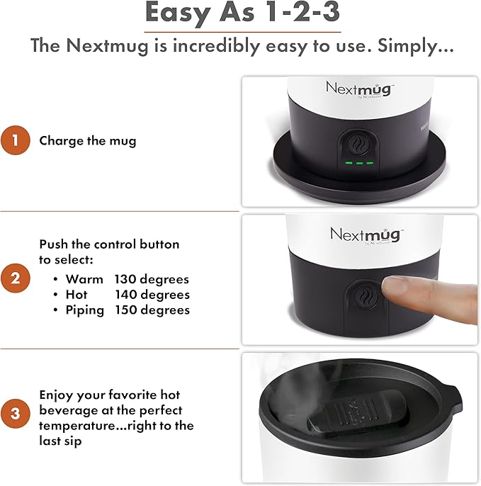Nextmug Go - Temperature-Controlled, Self-Heating Travel Mug - Image 4