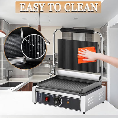 CTJ Commercial Panini Press Stainless Steel Electric Sandwich Maker - 2200W - Image 5
