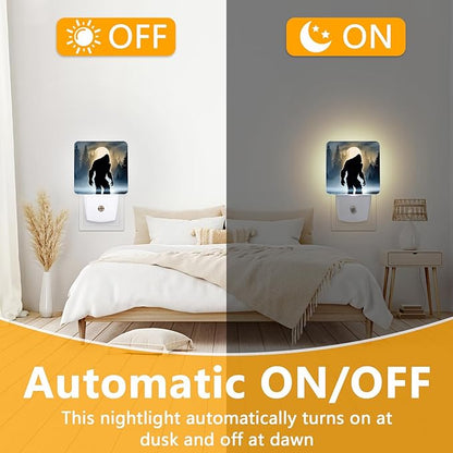 GANTINIR Funny Bigfoot Sasquatch Night Light, Plug-into Forest Moon Nightlight - Image 6