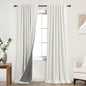 KOUFALL Ivory Back Tab Linen Blackout Curtains 92 Inches Long by KOUFALL