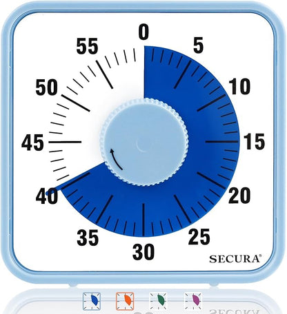Secura 7.5 Inch Visual Timer, 60 Minute Visual Oversize Countdown Timer by Secura