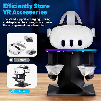 Charging Dock for Meta Quest 3S, Quest 3, 2 or Pro，RGB Charging Vertical - Image 4