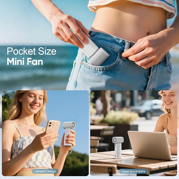 K-RUNMAN Portable Handheld Turbo Fan, 5 Gear Wind, Battery Operated, LED Display - Image 7