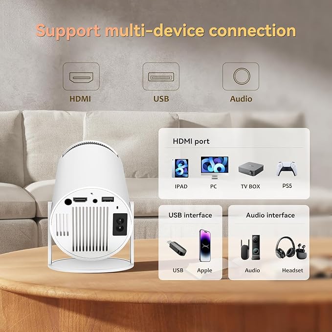 Mini Projector, 4K 1080P Support Portable Projector - Image 9