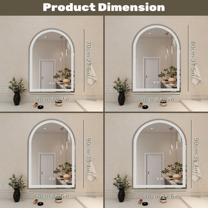 Simple Deluxe 24x32 inch Arched Mirror for Bathroom Vanity Mirror or Wall Decor, Arch Mirror Brushed Metal Frame, Wall Mounted Mirror for Bathroom LivingRoom Bedroom Entryway(24''×32'')