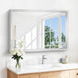 42x30 Silver Bathroom Mirror, Brushed Silver Rectangular Mirror by WelcometoCIVENO