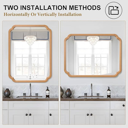 Wood Bathroom Mirror for Over Sink - Image 6