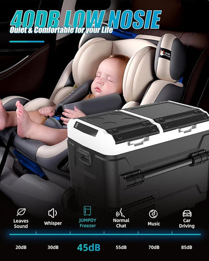 Electric Cooler with Battery 12V 52 Quart Car Refrigerator Dual Zone Dual Door - Image 5
