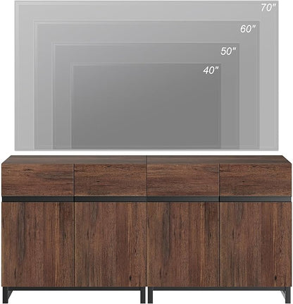 Wampat Modern TV Stand for up to 70 inch TVs, 2 in 1 Entertainment Center - Image 5