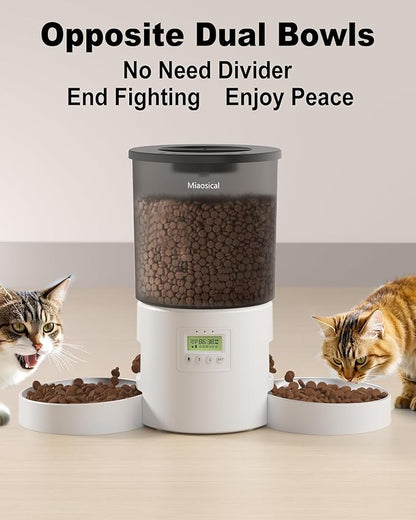 Automatic Cat Feeder for 2 Cats, 4.2L Dual Food Dispenser, Portion Control - Image 3