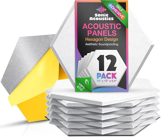 Acoustic Panels 12 Pack Soundproof Wall Panels, High-Density Wall Decoration by SonicAcoustics